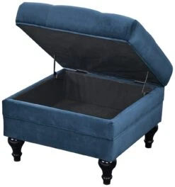 Habitat Chesterfield Velvet Storage Footstool - Blue -Home Products Store 3369683 R Z003A