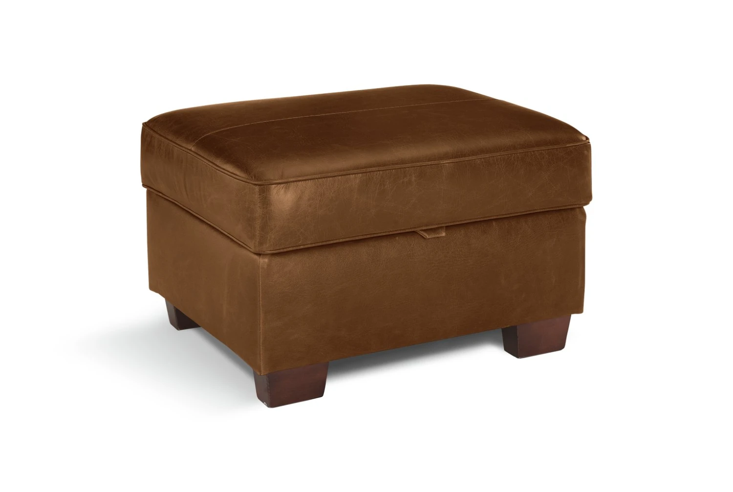 Habitat Salisbury Leather Storage Footstool - Tan 4 Habitat Salisbury Leather Storage Footstool - Tan - Image 4