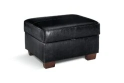 Habitat Salisbury Leather Storage Footstool - Black -Home Products Store 3654666 R Z002A