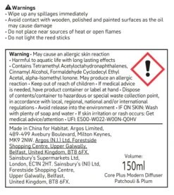 Habitat 150ml Scented Diffuser - Patchouli & Plum 9 Habitat 150ml Scented Diffuser - Patchouli & Plum -Home Products Store 4336990 R Z011A