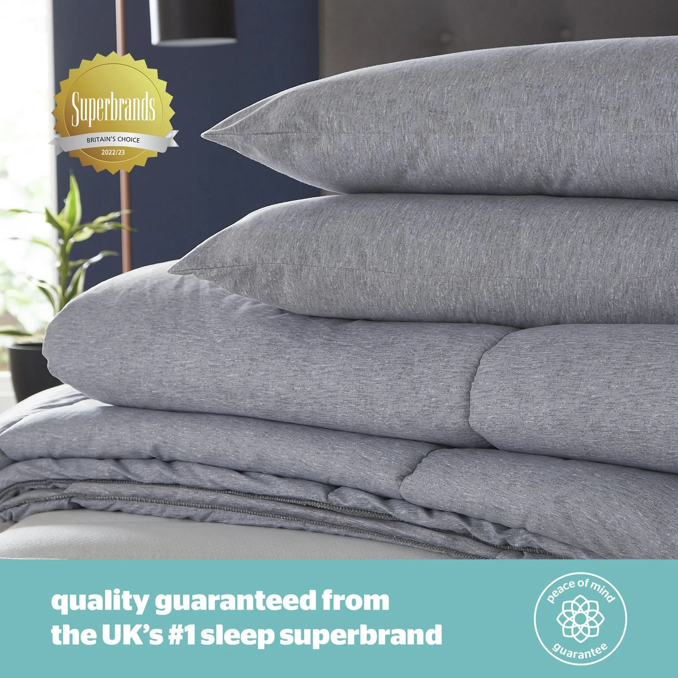 Silentnight Coverless 10.5Tog Grey Duvet & Pillowcase-Single 6 Silentnight Coverless 10.5Tog Grey Duvet & Pillowcase-Single - Image 6