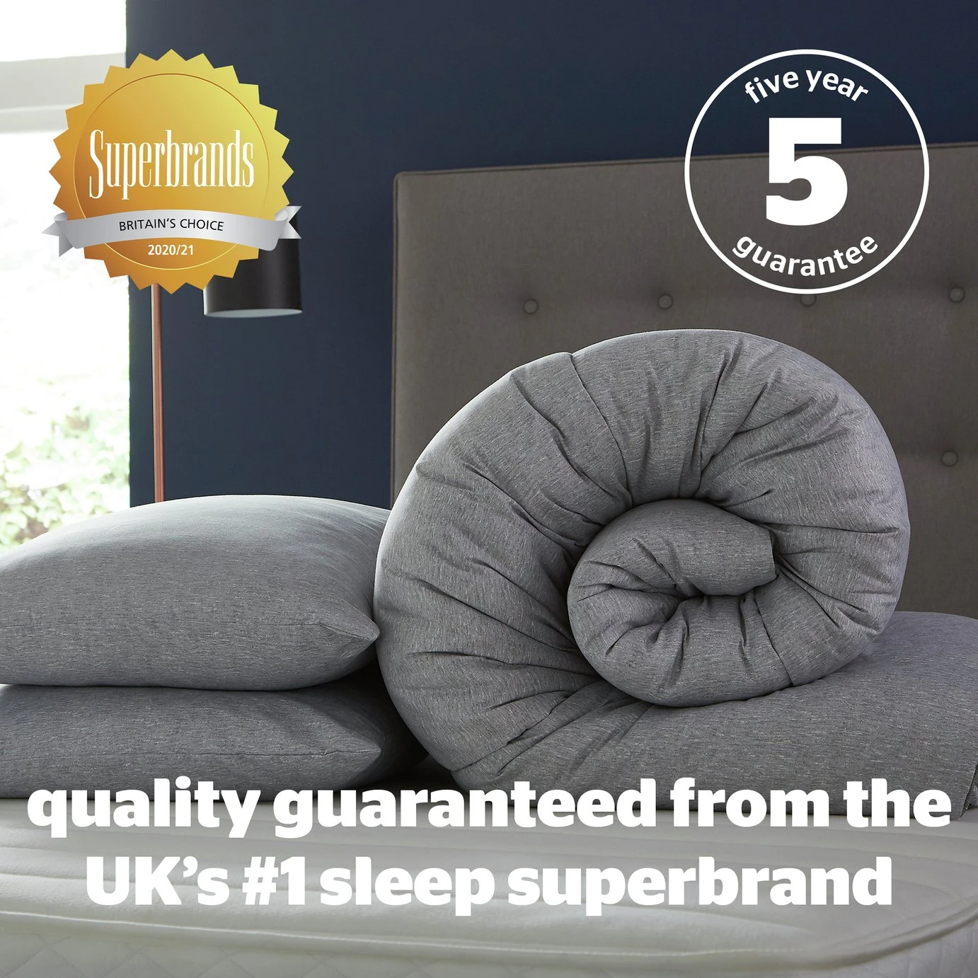 Silentnight Coverless 10.5Tog Grey Duvet & Pillowcase-Single 9 Silentnight Coverless 10.5Tog Grey Duvet & Pillowcase-Single - Image 9