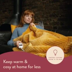 Dreamland Deluxe Velvet Mustard Heated Throw - Large -Home Products Store 4844994 R Z003A