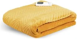 Dreamland Deluxe Velvet Mustard Heated Throw - Large -Home Products Store 4844994 R Z009A