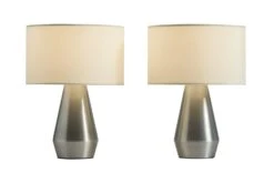 Habitat Maya Pair Of Touch Table Lamps - Silver & Cream -Home Products Store 4975894 R Z006A