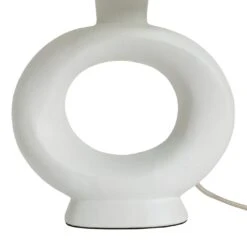 Habitat Nels Large Circle Ceramic Table Lamp - White & Beige -Home Products Store 5022887 R Z004A