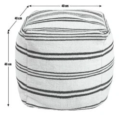 Kaikoo Layne Wool Pouffe - Black & White 8 Kaikoo Layne Wool Pouffe - Black & White -Home Products Store 5642236 R E001