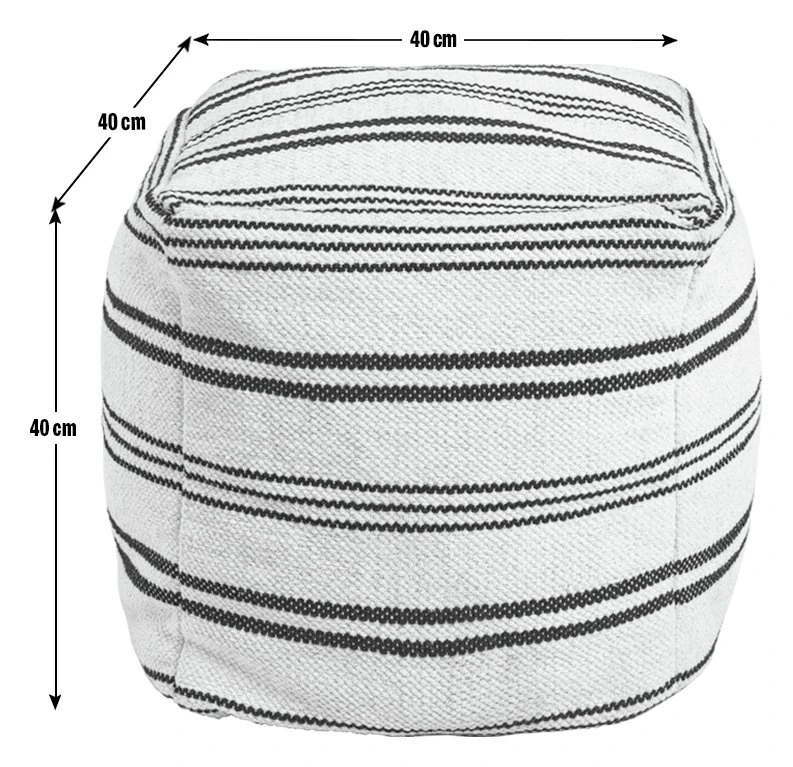 Kaikoo Layne Wool Pouffe - Black & White 4 Kaikoo Layne Wool Pouffe - Black & White - Image 4
