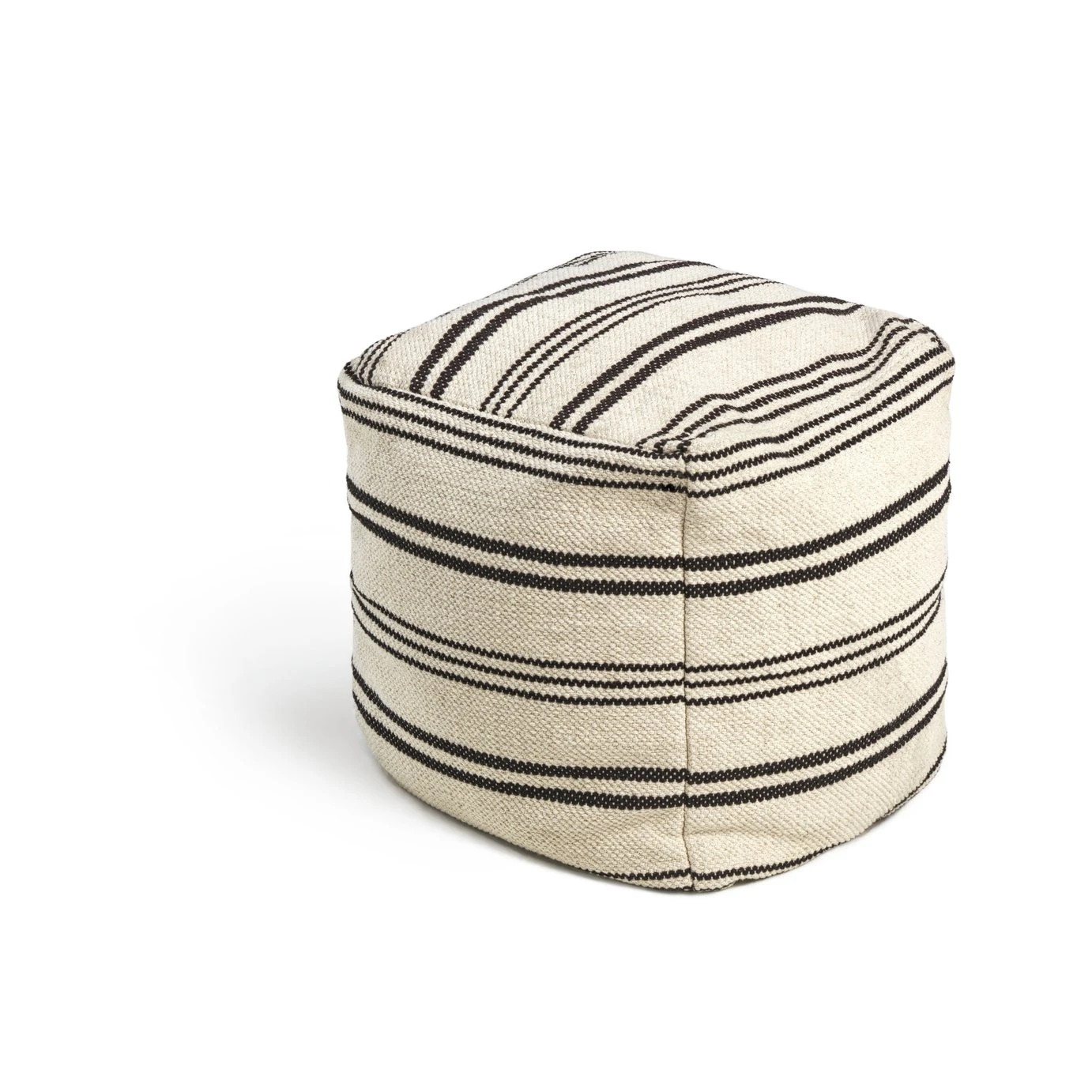 Kaikoo Layne Wool Pouffe - Black & White 5 Kaikoo Layne Wool Pouffe - Black & White - Image 5