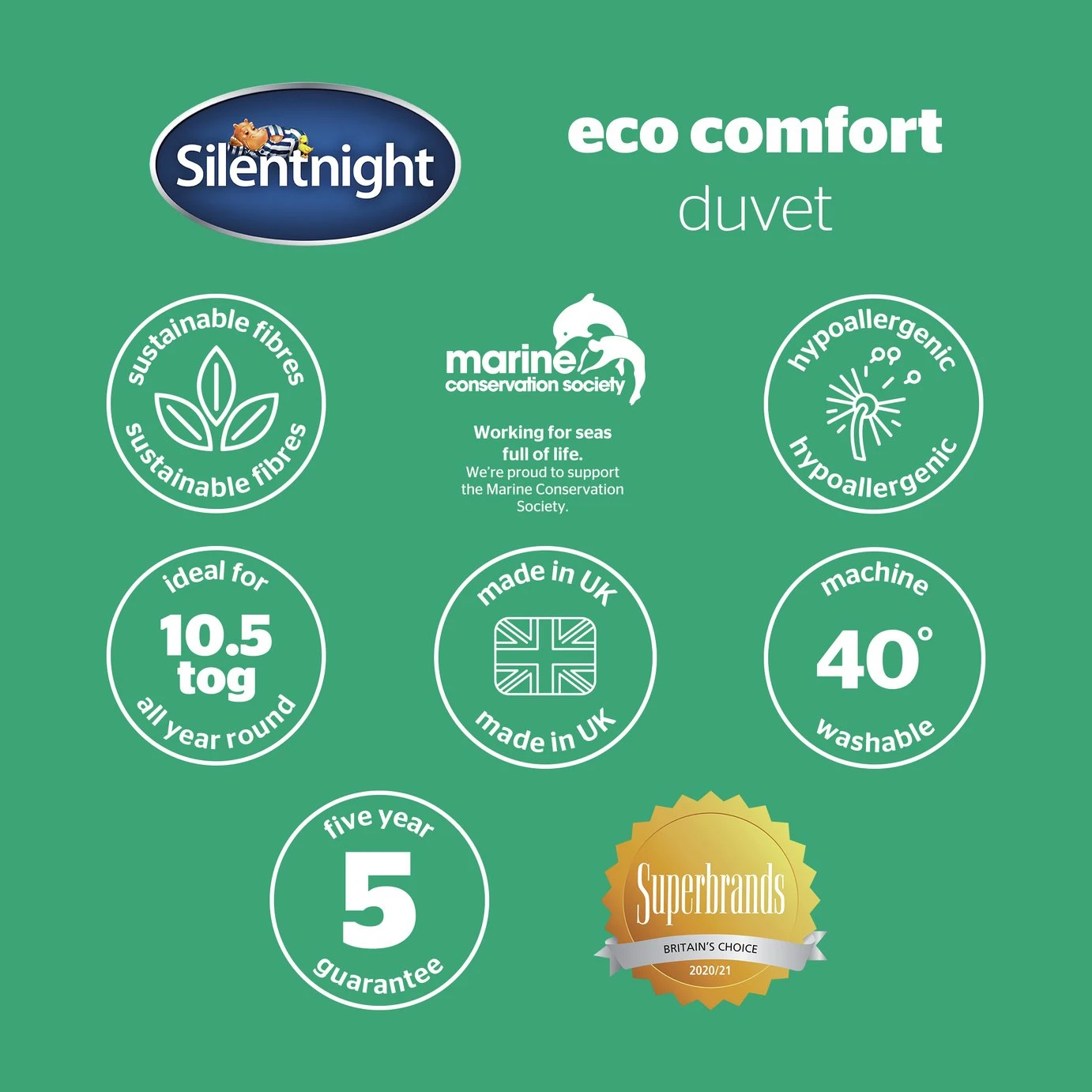 Silentnight Eco Comfort 10.5 Tog Duvet - Single 9 Silentnight Eco Comfort 10.5 Tog Duvet - Single - Image 9
