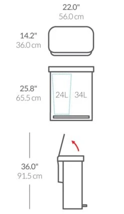 Simplehuman 58 Litre Recycler Bin - Stainless Steel -Home Products Store 5713024 R Z020A