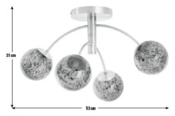 Habitat Hayle Tortoise Shell 4 Light Ceiling Light - Brass -Home Products Store 5792571 R E001