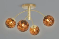 Habitat Hayle Tortoise Shell 4 Light Ceiling Light - Brass -Home Products Store 5792571 R Z005A