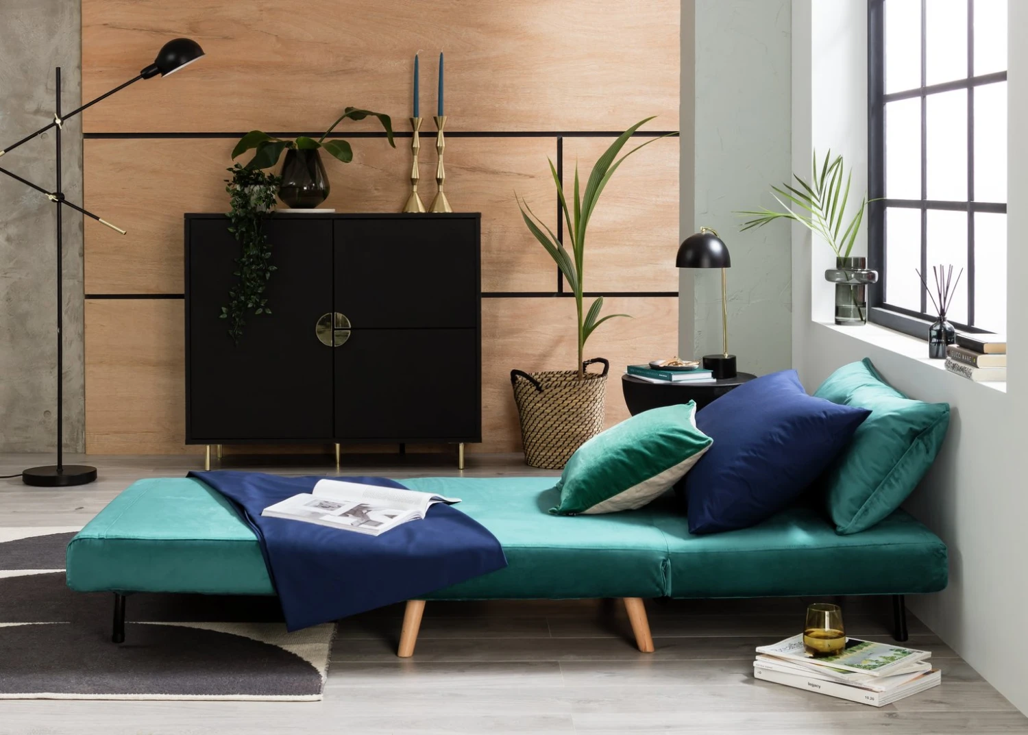 Habitat Roma Single Velvet Chairbed - Teal 10 Habitat Roma Single Velvet Chairbed - Teal - Image 10