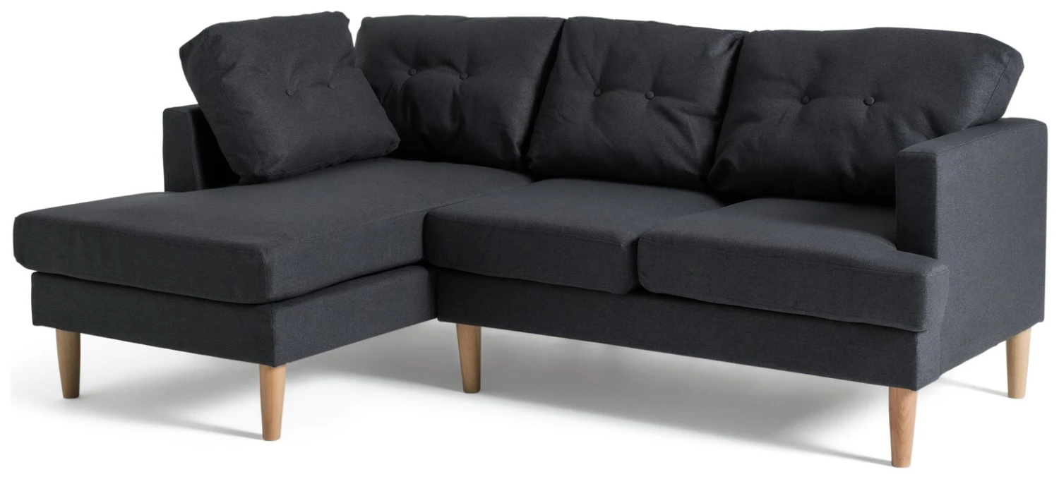 Habitat Joshua Left Hand Corner Chaise Sofa - Charcoal 1 Habitat Joshua Left Hand Corner Chaise Sofa - Charcoal