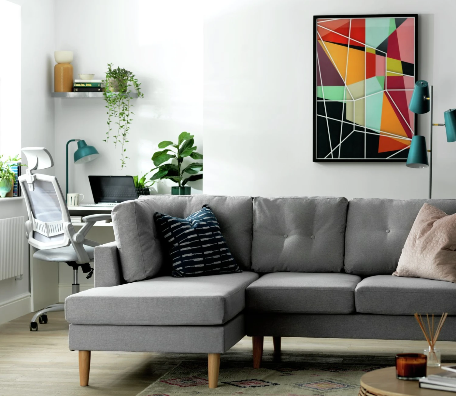 Habitat Joshua Left Hand Corner Chaise Sofa - Charcoal 2 Habitat Joshua Left Hand Corner Chaise Sofa - Charcoal - Image 2