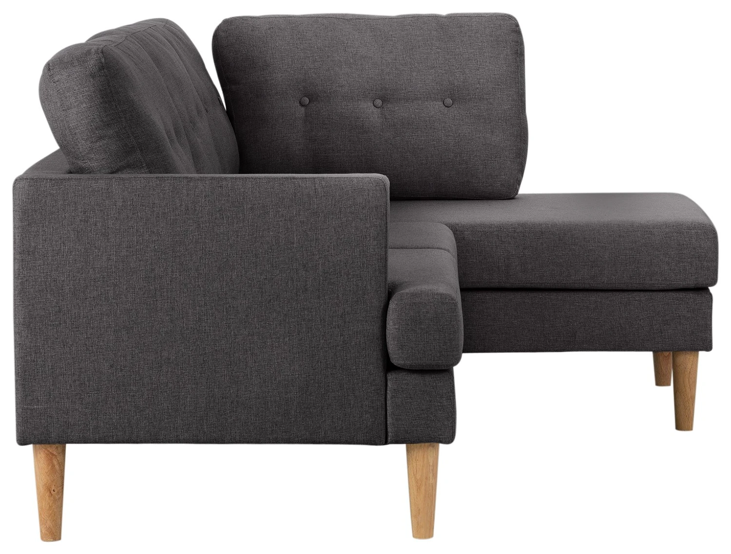 Habitat Joshua Fabric Corner Chaise Sofa - Charcoal 5 Habitat Joshua Fabric Corner Chaise Sofa - Charcoal - Image 5