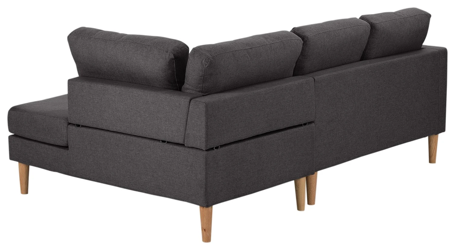 Habitat Joshua Fabric Corner Chaise Sofa - Charcoal 6 Habitat Joshua Fabric Corner Chaise Sofa - Charcoal - Image 6
