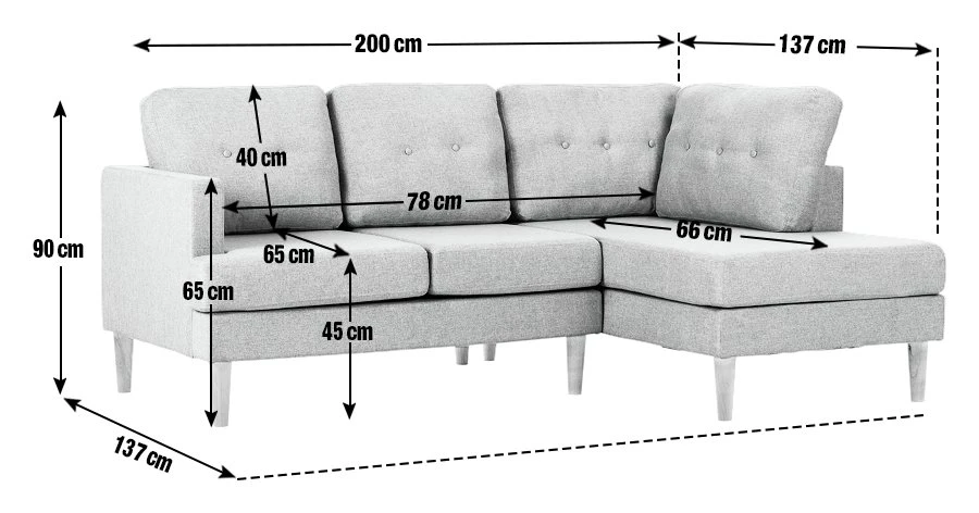 Habitat Joshua Fabric Corner Chaise Sofa - Charcoal 8 Habitat Joshua Fabric Corner Chaise Sofa - Charcoal - Image 8