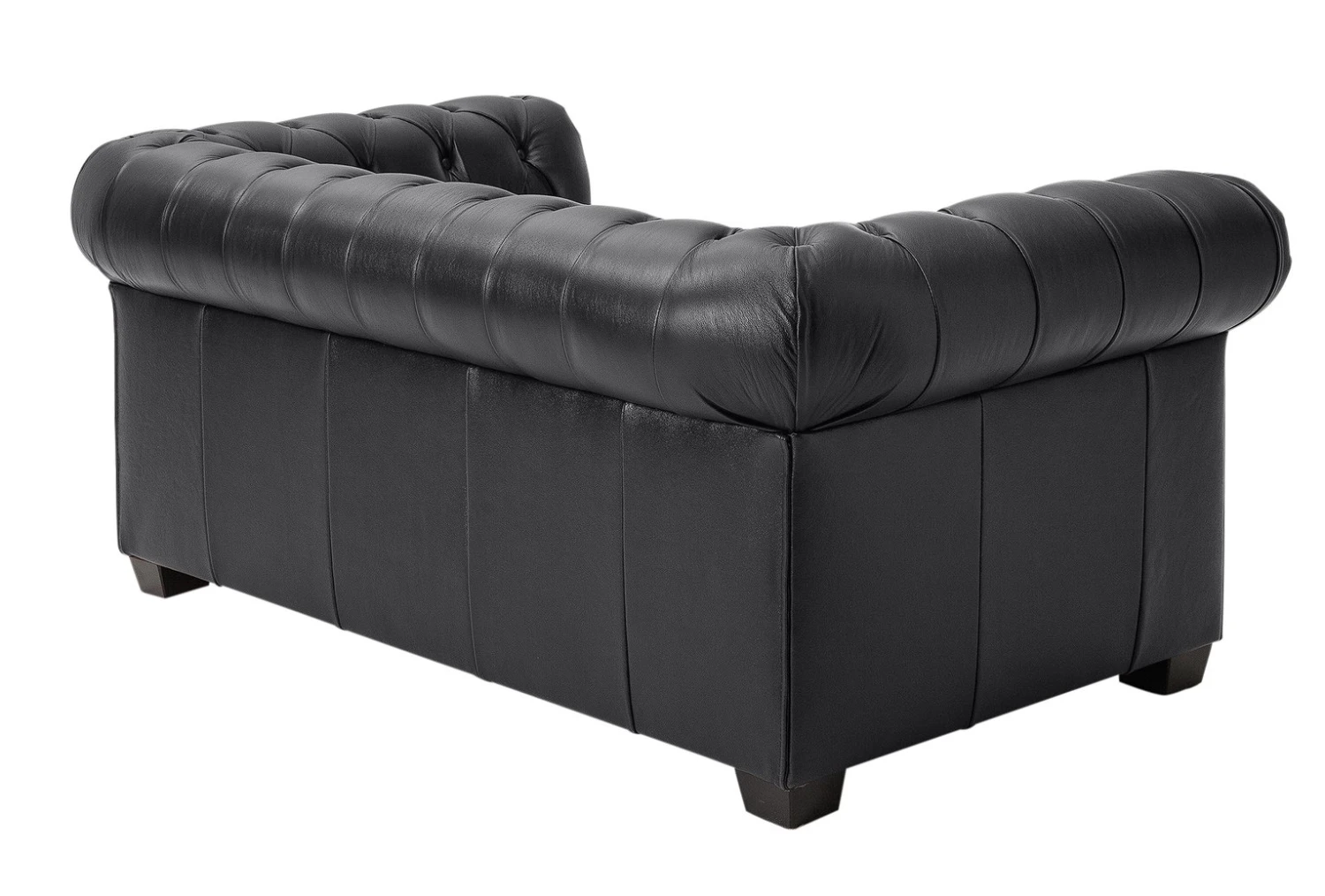 Habitat Chesterfield Leather 2 Seater Sofa - Black 6 Habitat Chesterfield Leather 2 Seater Sofa - Black - Image 6