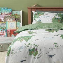 Habitat Kids Cotton World Map Print Bedding Set - Toddler -Home Products Store 6823786 R Z002C