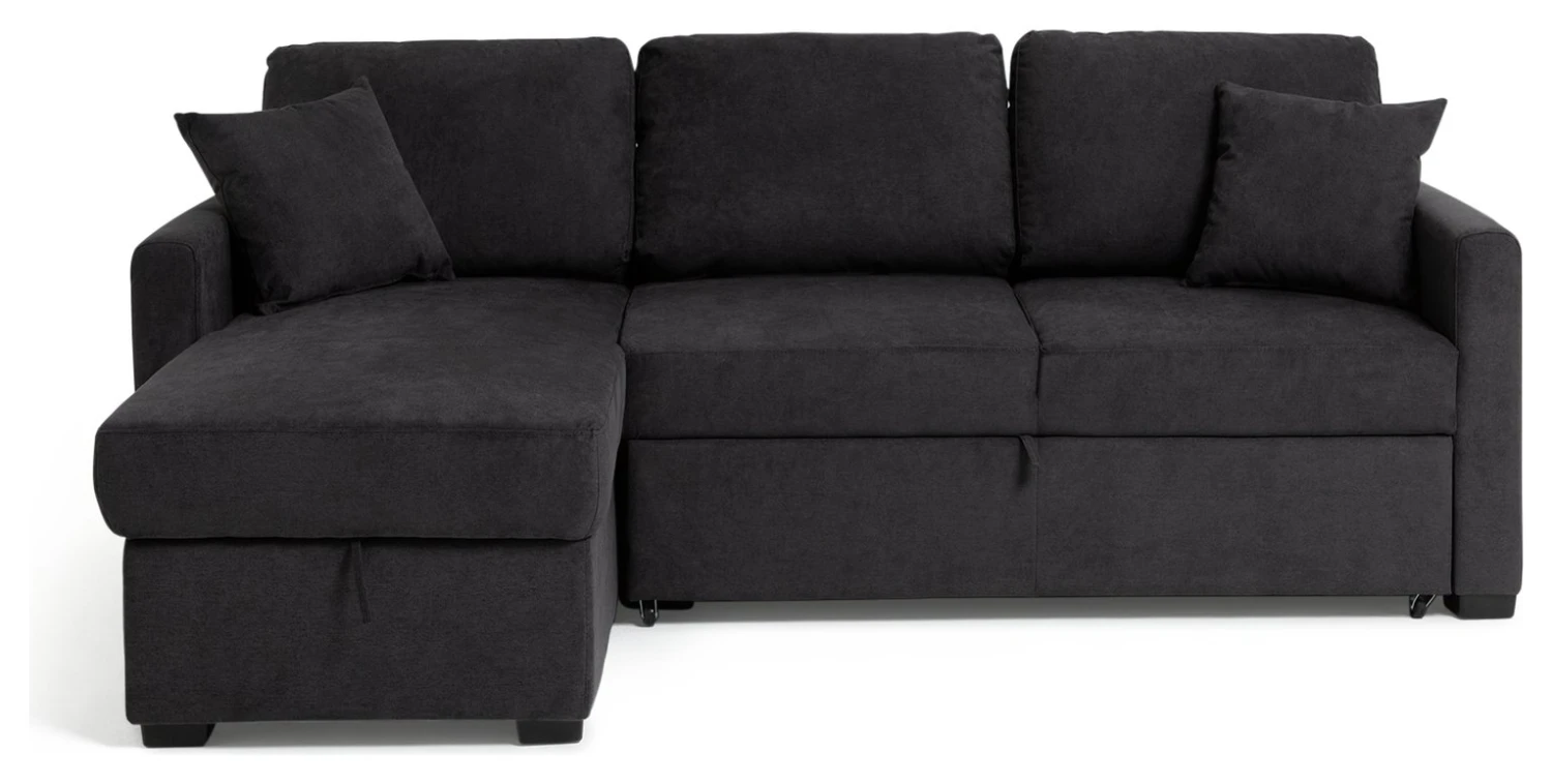 Habitat Reagan Left Corner Chaise Sofa Bed - Charcoal 1 Habitat Reagan Left Corner Chaise Sofa Bed - Charcoal