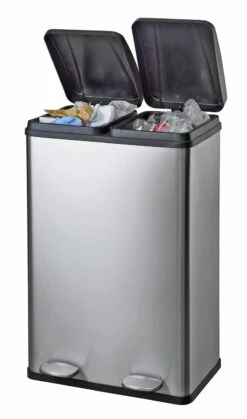 Habitat 55 Litre 2 Compartment Recycling Bin - Steel 9 Habitat 55 Litre 2 Compartment Recycling Bin - Steel -Home Products Store 7007068 R Z004A