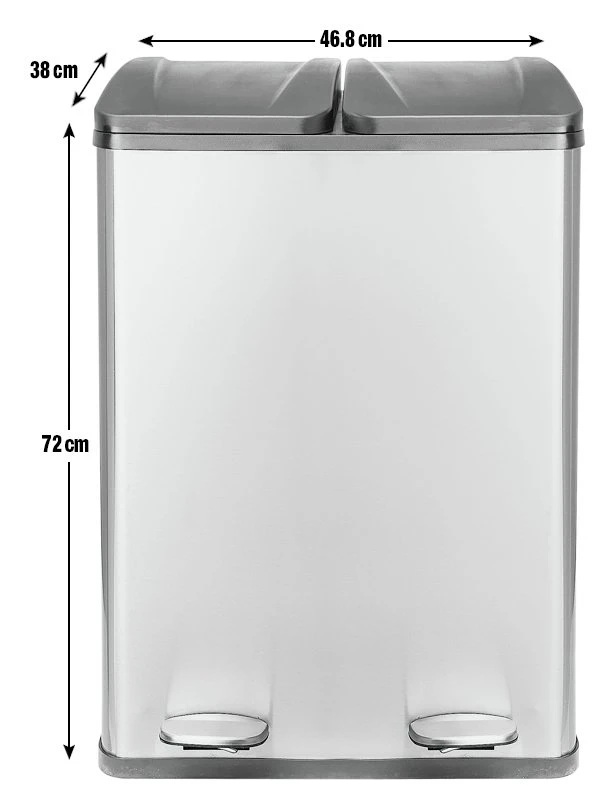 Habitat 55 Litre 2 Compartment Recycling Bin - Steel 6 Habitat 55 Litre 2 Compartment Recycling Bin - Steel - Image 6
