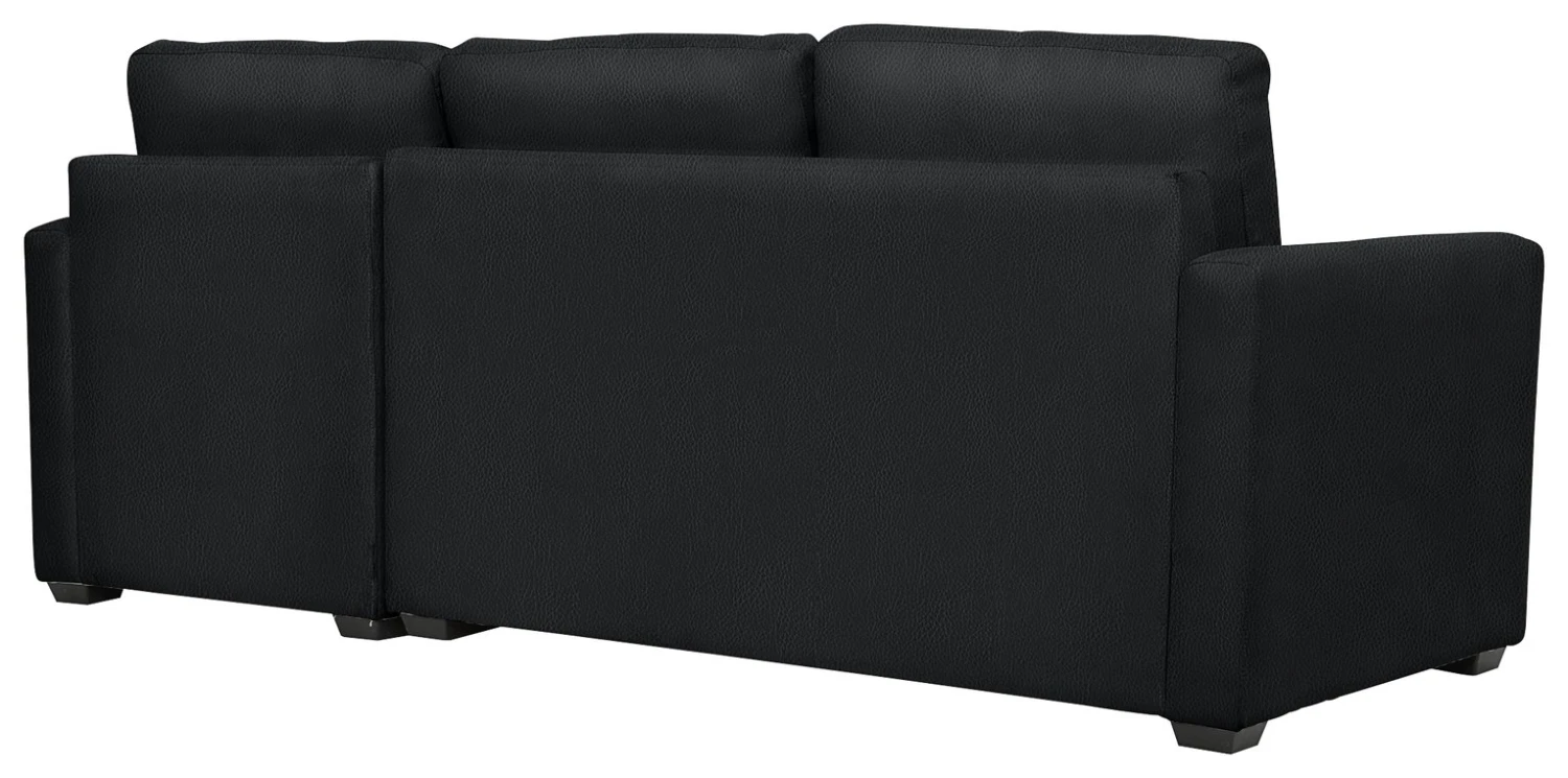 Habitat Reagan Corner Chaise Faux Leather Sofa Bed - Black 5 Habitat Reagan Corner Chaise Faux Leather Sofa Bed - Black - Image 5