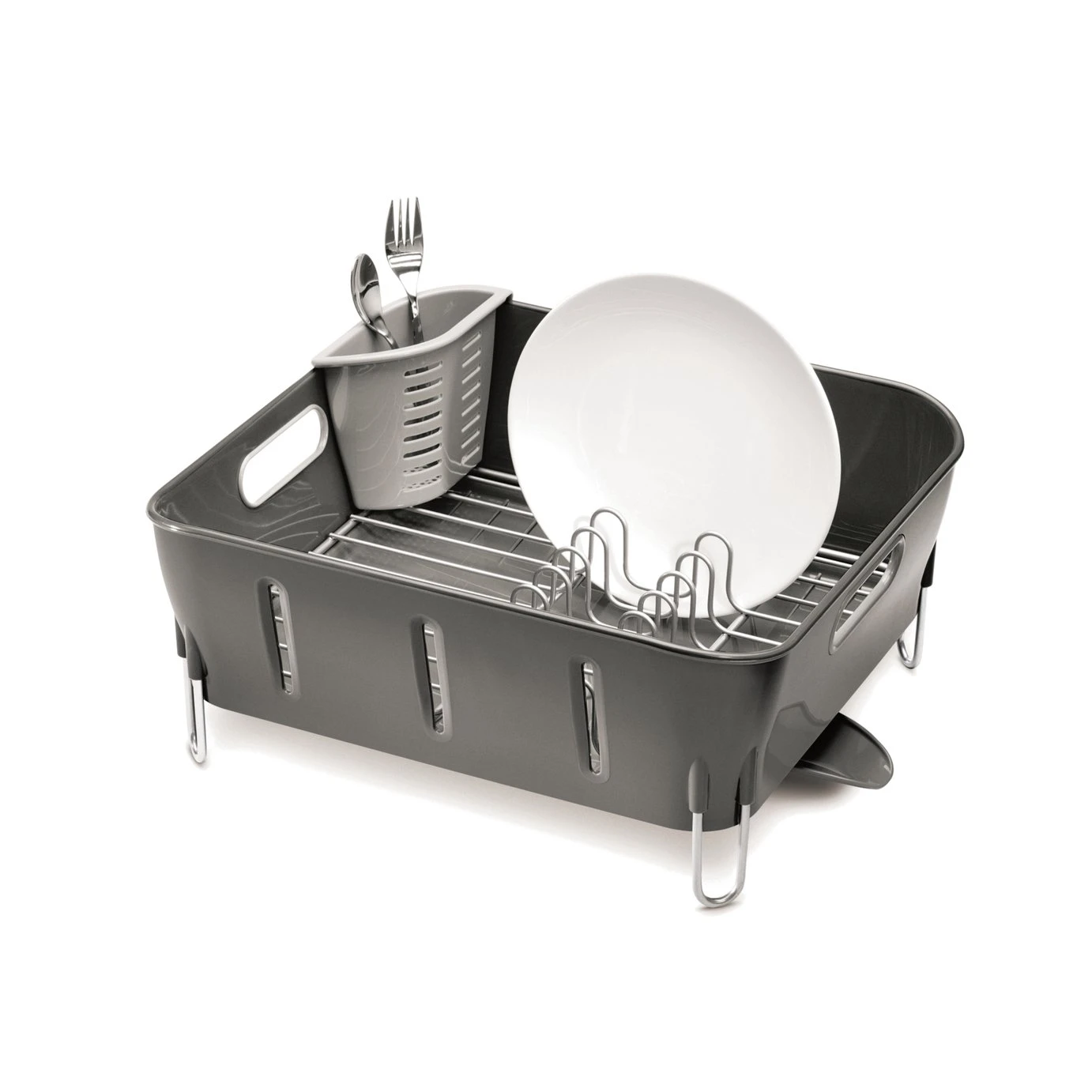 Simplehuman Plastic Compact Dish Rack - Grey 1 Simplehuman Plastic Compact Dish Rack - Grey