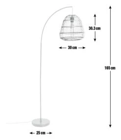 Habitat Rattan Arc Floor Lamp - Cream And Black -Home Products Store 8024789 R Z017A