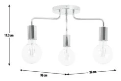 Habitat Rayner Steel 3 Light LED Flush Ceiling Light -Chrome -Home Products Store 8113621 R Z017A