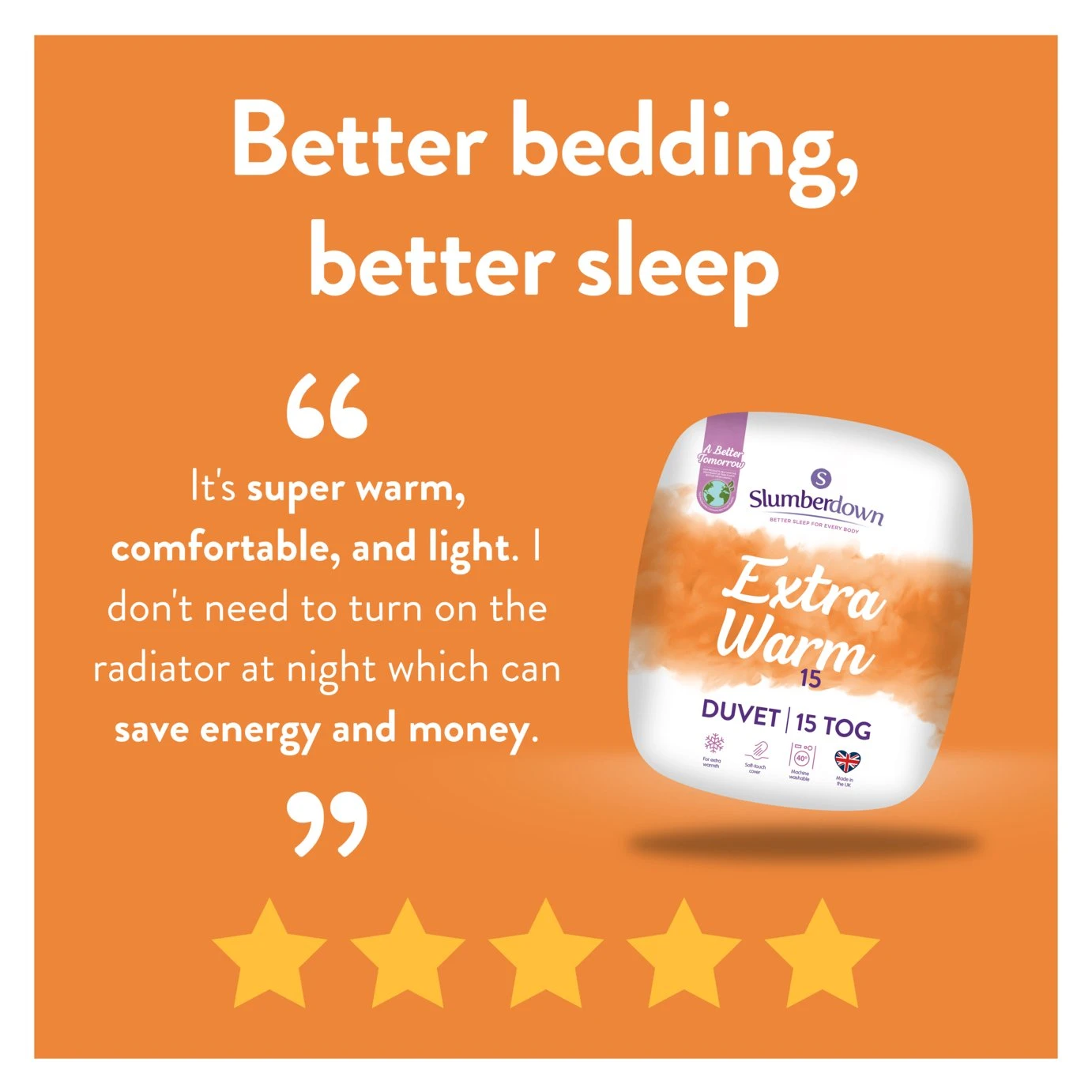 Slumberdown Extra Warm 15 Tog Duvet - Single 2 Slumberdown Extra Warm 15 Tog Duvet - Single - Image 2