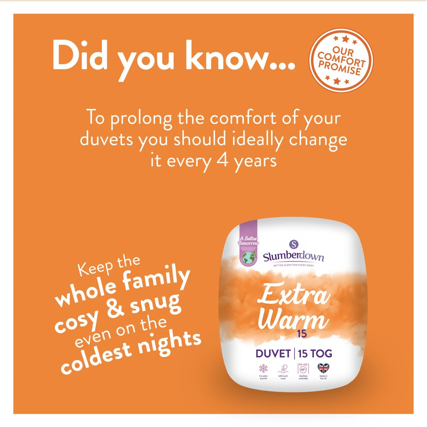 Slumberdown Extra Warm 15 Tog Duvet - Single 7 Slumberdown Extra Warm 15 Tog Duvet - Single - Image 7