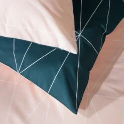 Habitat Geo Teal & Blush Reversible Bedding Set - Single -Home Products Store 8299947 R Z003A