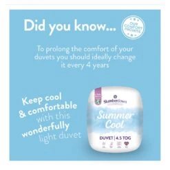 Slumberdown Summer Cool 4.5 Tog Duvet - Single -Home Products Store 8356756 R Z007A