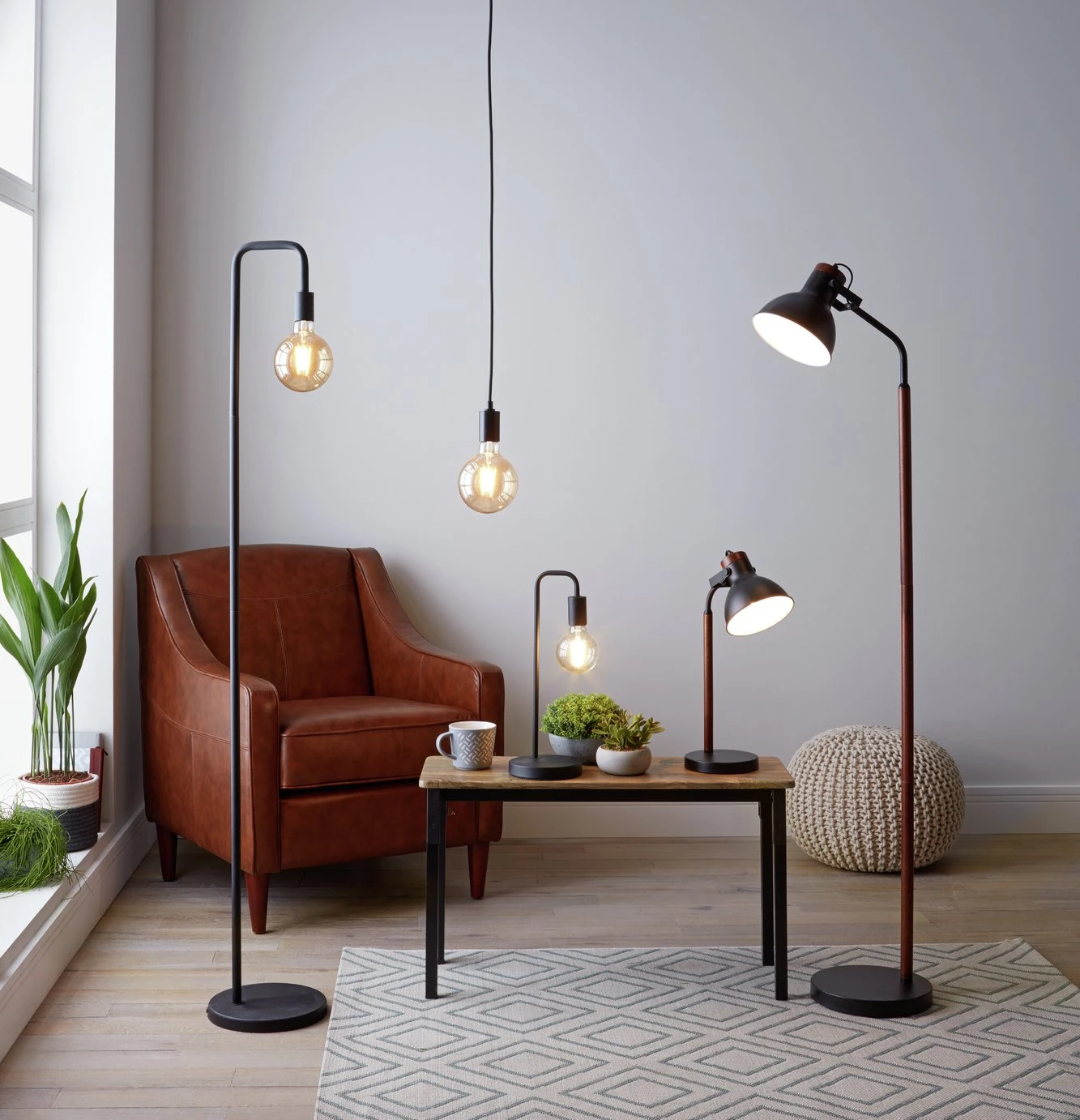 Habitat Rayner Industrial Floor Lamp - Black 8 Habitat Rayner Industrial Floor Lamp - Black - Image 8