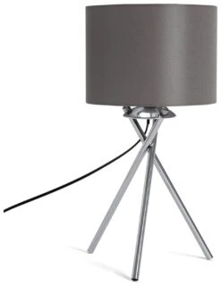 Habitat Tripod Table Lamp - Grey And Chrome -Home Products Store 8569282 R Z001C