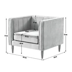 Habitat Vanessa Velvet Armchair - Grey -Home Products Store 8595809 R Z020A