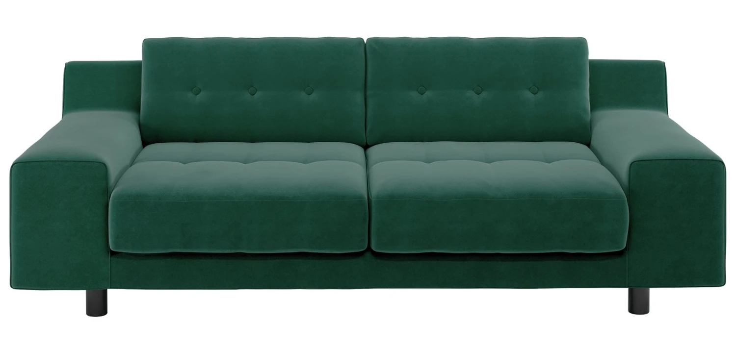 Habitat Hendricks Velvet 3 Seater Sofa - Emerald Green