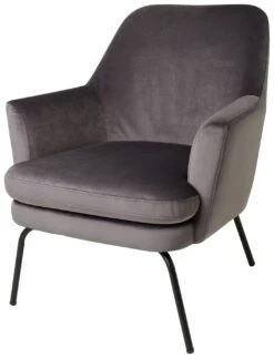 Habitat Celine Velvet Accent Chair - Grey -Home Products Store 8887713 R Z004A