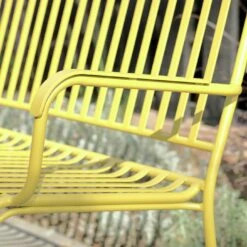 Habitat Indu 2 Seater Metal Bench - Yellow -Home Products Store 8906474 R Z002C