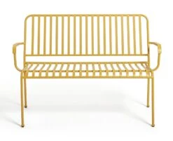 Habitat Indu 2 Seater Metal Bench - Yellow -Home Products Store 8906474 R Z003A