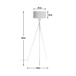 Habitat Tripod Floor Lamp - Grey And Chrome -Home Products Store 9132742 R Z001E