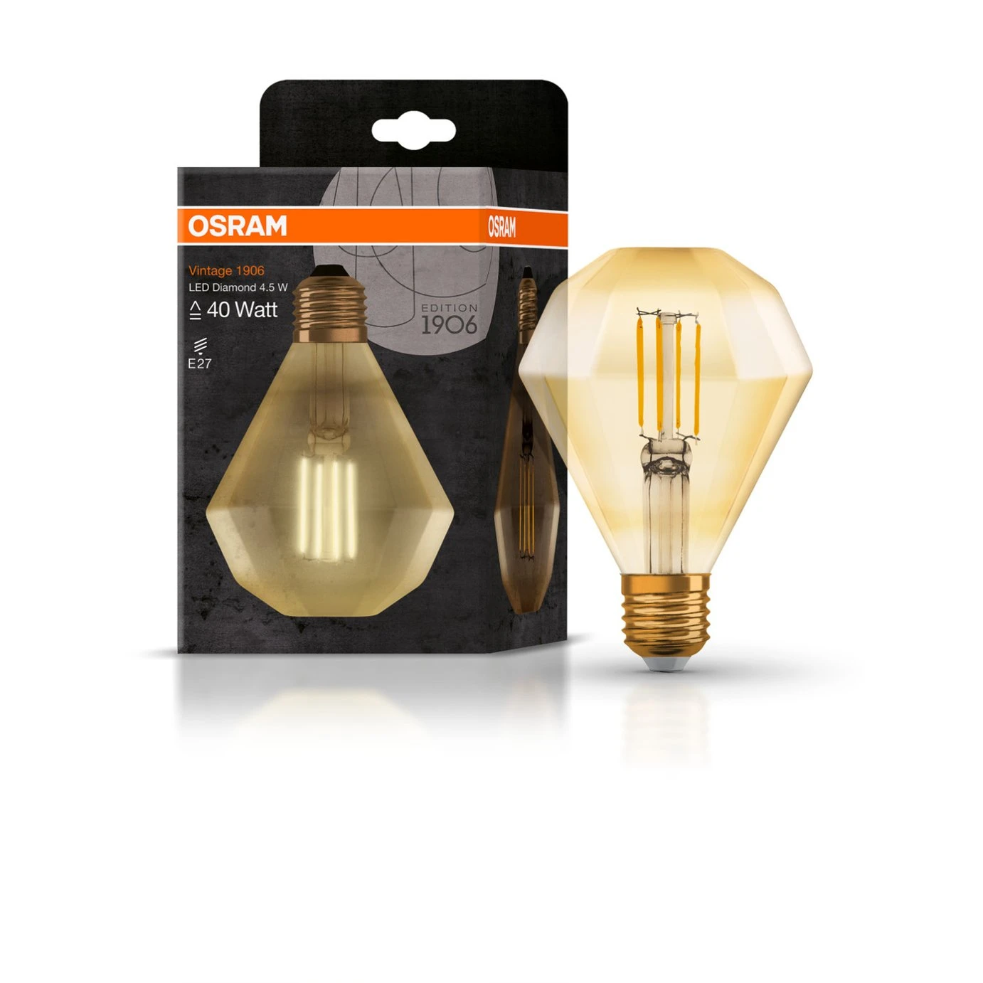 Osram 40W ES LED Vintage Diamond Light Bulb 2 Osram 40W ES LED Vintage Diamond Light Bulb - Image 2