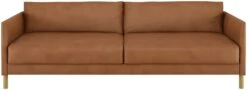 Habitat Hyde 3 Seater Leather Sofa Bed - Tan