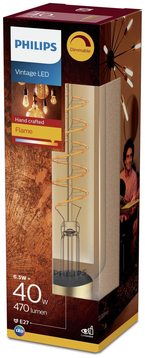 Philips LED Filament E27 6.5W (40W) Dim Giant Bulb - Gold 2 Philips LED Filament E27 6.5W (40W) Dim Giant Bulb - Gold - Image 2