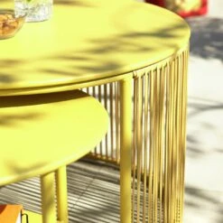 Habitat Ipanema Metal Garden Coffee Table - Yellow -Home Products Store 9197495 R Z003C