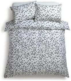Habitat Cotton Dot Penny White & Black Bedding Set - Single -Home Products Store 9199747 R Z002A