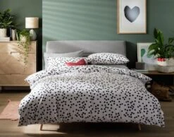 Habitat Cotton Dot Penny White & Black Bedding Set - Single -Home Products Store 9199747 R Z004A